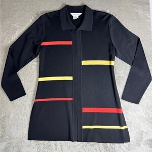 Exclusively Misook Women’s Small Black Acrylic Knit Open Front‎ Cardigan Sweater